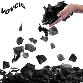 2000 Pieces Rose Petals Artificial Flower Petals Black Rose Petals for Wedding Decoration Every Day is Valentine's Day (Black)