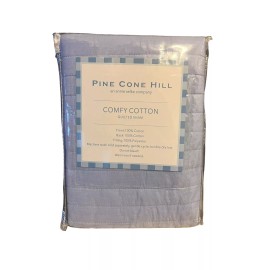 PINE CONE HILL New Pine Cone Hill Sham European Comfy Cotton Quilted  Annie Selke French Blue