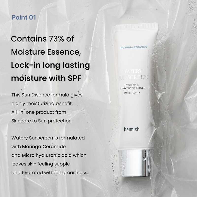 heimish [heimish]Moringa Ceramide Hyaluronic Acid Hydrating Watery Sunscreen 50ml