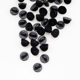 Sutemribor Butterfly Clutch PVC Rubber Pin Backs Keepers Replacement Uniform Badge Comfort Fit Tie Tack Lapel Pin Backing Holder Clasp (50 Pieces)