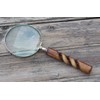 FYNJREX Bronze Brass Magnifying Glass, 4" Lens, 10x Magnification, Antique