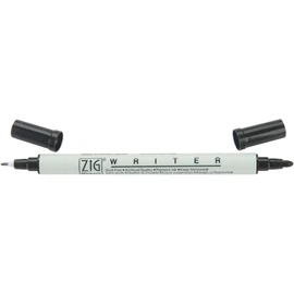 Zig Memory System Writer Dual-Tip Marker, Pure Black, 6 Pack