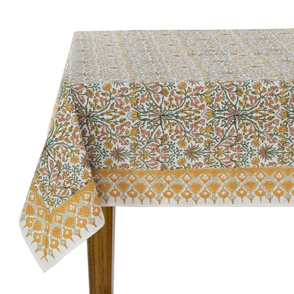 Ridhi Tablecloth Block Print Washable Table Cover for Gifts, Home,