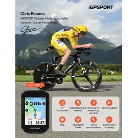 iGPSPORT BSC300T Fahrradcomputer GPS Bundle, 2,4” Touchscreen MAP Navigation Fahrradcomputer mit Geschwindigkeit Trittfrequenzsensor Out-Front Mount Case
