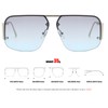 YUELUQU Retro Aviator Glasses Men Women Metal Half Frame Trendy