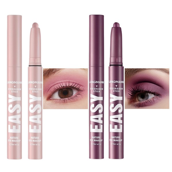 Jolilab Eyeshadow Stick Set, 2 PCS Matte Professional Bright-Colored Contouring