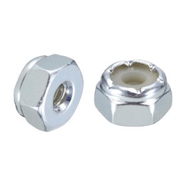 sourcing map 25Pcs #6-32 Nylon Insert Hex Lock Nuts, Carbon Steel Self-Locking Nylon Insert Stop Nut for Industrial Construction Fasteners, White&White