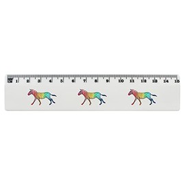 'Rainbow Zebra' 15cm (6 Inch) White Plastic Ruler (RL00057656)