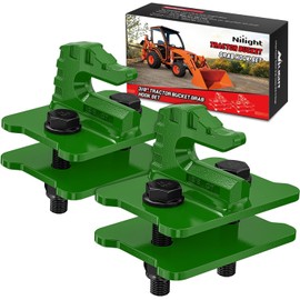 Nilight 2PCS Tractor Bucket Grab Hook 3/8'' Heavy Duty Drop Forged Steel Bolt On Zinc-Coated Cast Tow Max 15000 LBS Green