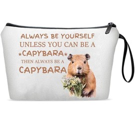 Capybara Lovers Makeup Bag - Funny Animal Design for Animal Lovers, Birthday Cosmetic Bag Gifts for Teen & Women Sister Bestie (01-Capybara)