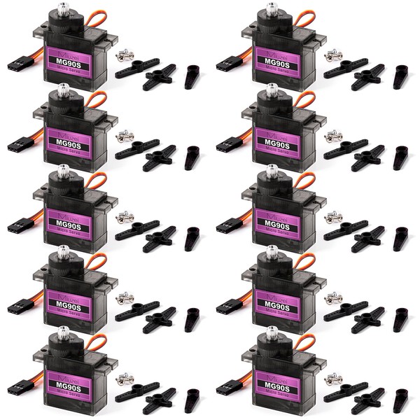 Miuzei MG90S 9G Micro Servo Motor Metal Geared Motor Kit