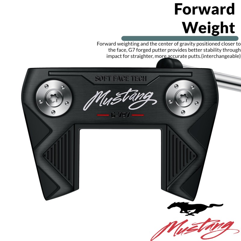 PGF Mustang Forged Blade & Mallet Plumber’s Neck Putter Crafted