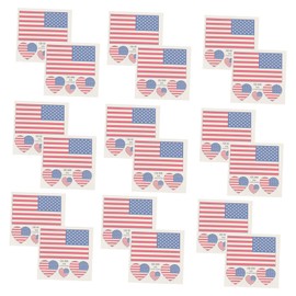 Ipetboom 25Pcs American Flag Heart Stickers Temporary Party Decorations for Independence Day Memorial Day Sports Events Fun Face Body Stickers