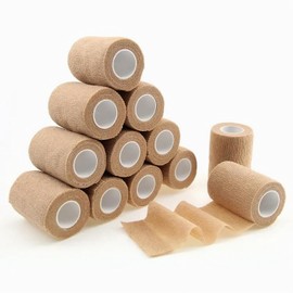 12 Pack Self Adhesive Elastic Bandage Wrap 4 Inch x 5 Yards Cohesive Bandage Wrap for Wounds, Self Adherant Non-Woven Wrap Rolls, Large Atheletic Tape for Wrist Ankle Hand Leg
