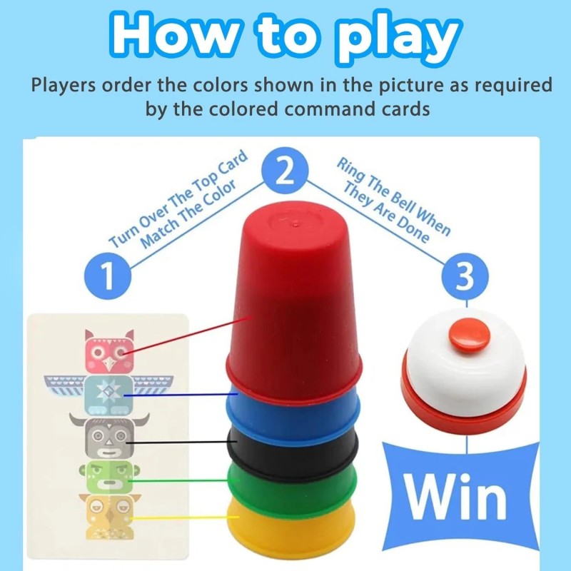 Unbranded Quick Stacking Cup Game, Classic Matching Speed Cup With