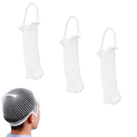 DeaHea 3 Pack Head Elastic Dressing Retainer Tubular Medical Mesh Cover Cap with Chin Strap Protector Keeper for Head Injury Bandage Gauze Emergency First Aid (XL)