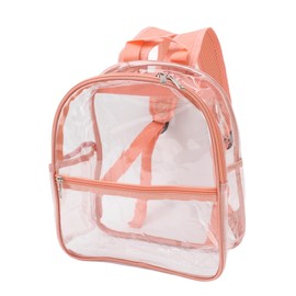 Mochila Transparente de PVC, Mochila Transparente de Alta Capacidad con Diseño de Cremallera de PVC Portátil para la Escuela (Rosa)