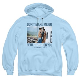 Popfunk Yellowstone Beth Dutton On You Adult Pull-Over Hoodie, Light Blue, X-Large