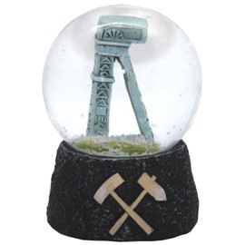 Minium Collection 30068 Souvenir Snow Globe Ruhrpott Glückauf Travel Souvenir Germany Conveyor Tower with Charcoal Base 45 mm Gift