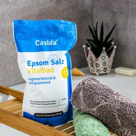 Epsom Salz Vitalbad - Magnesium zum Baden - 1000 g - Original Epsom Salz - Ideal für Voll- und Fußbäder - Epsom Salz aus der Apotheke