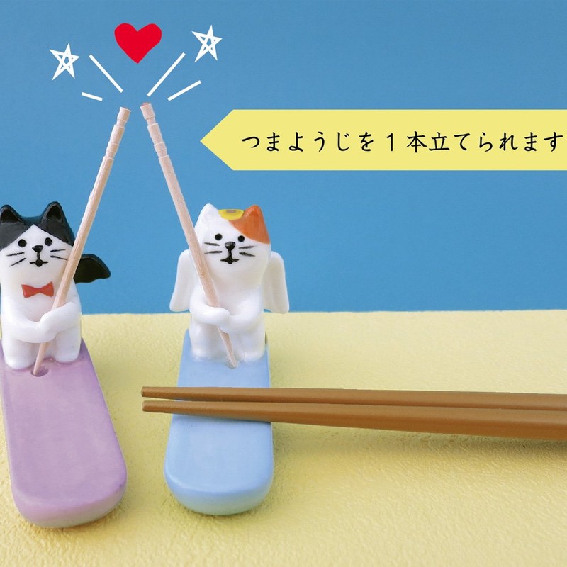 DECOLE ZCB-37473 Cat Angel Toothpick Chopsticks Rest