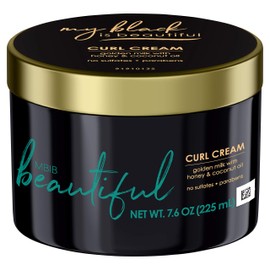 My Black is Beautiful Curl Cream, Sulfate Free, for Curly and Coily Hair with Coconut Oil, Honey and Turmeric, 7.6 Fl Oz