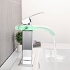 AVSIILE LED Bathroom Sink Faucet, Chrome Waterfall Single Hole Handle