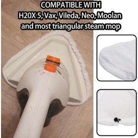 6 Pack Steam Mop Replacement Pads for Shark H2O H20 X5, Washable Microfiber Cloth Pads, Triangular Replacement Pads