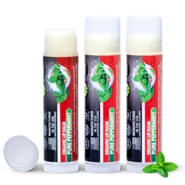 Peppermint Lip Balm Bulk 3 Pack, Organic Mint Lip Balm for Men and Women, Moisturizing Dry Lips, All Natural Sunflower Oil, Coconot Oil, Beeswax, Vitamin E, Non Toxic, USDA Organic, Made in USA