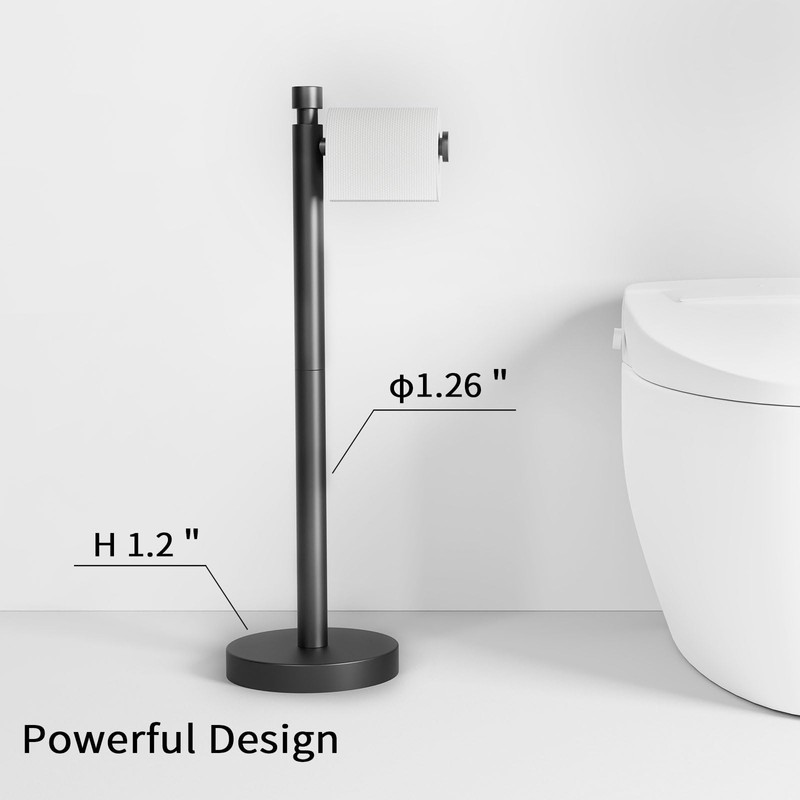 YUMORE Toilet Paper Holder Stand Freestanding, Weighted and Sturdy Matte