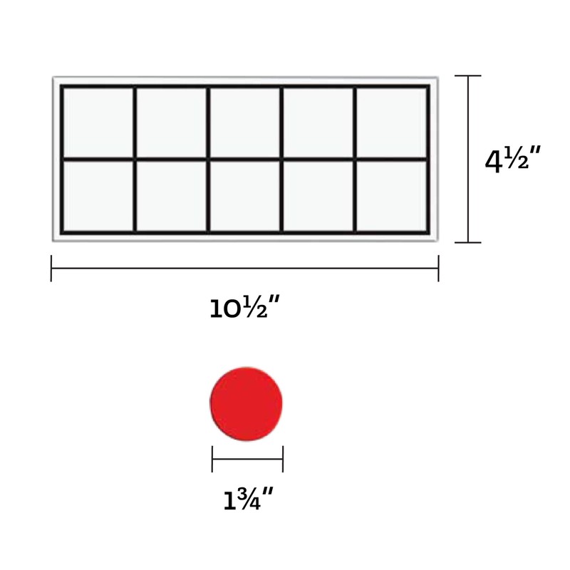Really Good Stuff Jumbo Magnetic Ten-Frame Set of 6