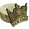 Wood Engraved New York Fridge Magnet Souvenir Gift