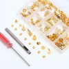 Glarks 98Pcs Gold Mixed Shape Spikes Studs Rivets Kit with