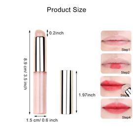 2 Pcs Silicone Lip Brush Lip Round Head Lip Brushes Applicator Lipstick Makeup Brush Concealer Brush Facial Makeup Brush with Cap for Lipstick Lip Gloss Lip Balm Concealer