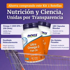 Kit 2 Ultra Omega 3 | 500 Epa/250 Dha | 180 Cápsulas Blandas