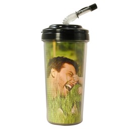 20 oz. Create Your Own Travel Tumbler with Bendy Straw (Black) by Thermo-Temp