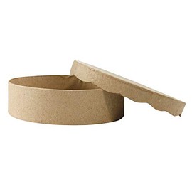 décopatch CLDPBT008 Mache Round Box, 11x11x3 cm, Brown