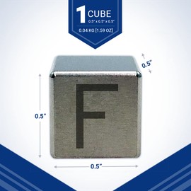 Tungsten Engraved Cube - 0.5" (F)