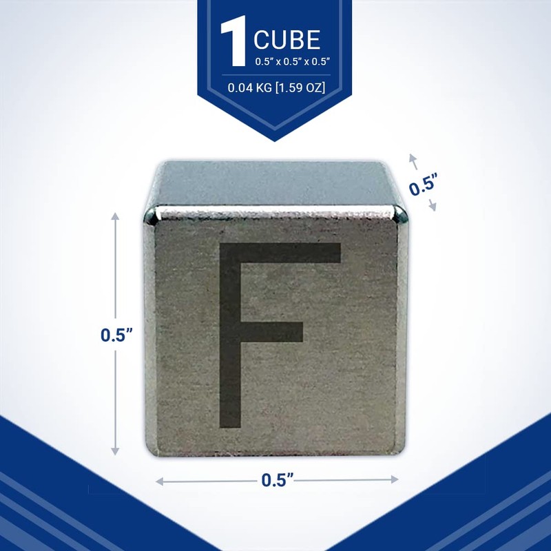 Tungsten Engraved Cube - 0.5" (F)