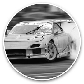 Awesome Vinyl Stickers (Set of 2) 30cm BW - Pink Drift Racing Car Fun Decals for Laptops,Tablets,Luggage,Scrap Booking,Fridges #37450