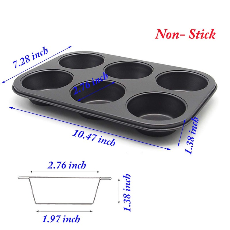 HYTK Muffin Pan 6 Cup Cupcake Baking Pan No Stick