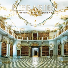 Graphique 2026 Libraries Wall Calendar | 12” x 12” | Thick Paper | Home & Office Organizer | Large Monthly Grid | 3 Languages & Marked Holidays | 4 Month Preview Page for 2027