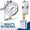 SENCTRL 0-600 Psi Glycerin Liquid Filled Pressure Gauge, 2.5" Dial
