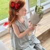 4'' Glitter Sparkly Red Hair Ribbon Bow Hair Clips Bowknot