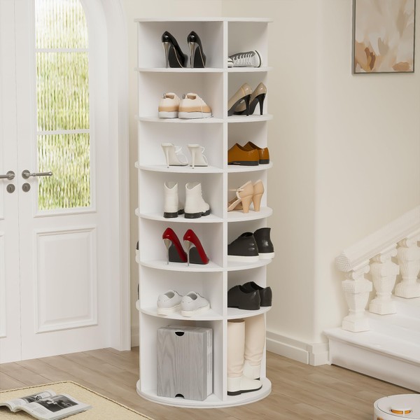 TREATLIFE HOME Elegant Rotating Shoe Rack Tower for Effortless Organization,