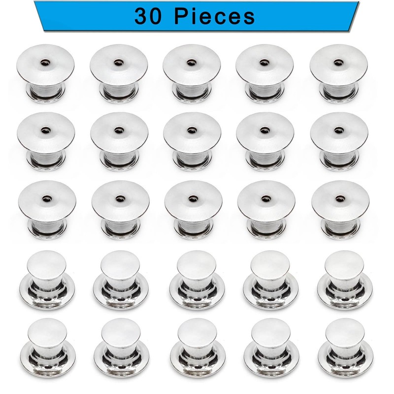 Betoplin 30 Pieces Pin Backs Locking, Metal Pin Backings Pin