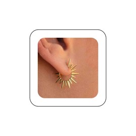 Cimenexe Gothic Spikes Rivets dangle Earrings Gold Sunburst Drop Earrings Metal Spike Stud Earrings Vintage Sunburst C Hoop Earrings Jewelry for Women and Girls Gifts