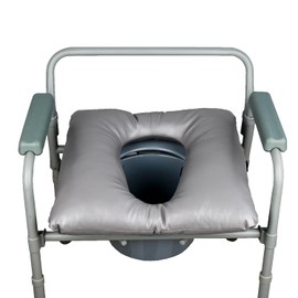 Bedside Soft Commode seat Cushion, Thick Pad PU Cover with Fixing Straps for Commode Chair, Washable Toilet Seat Cushion Warmer for Elderly Adults