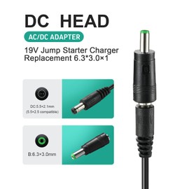 YDRANT 19V Charger for Booster PAC ES2500 ES5000 ES5500 J900 ESA22 AC Power Supply Adapter for Motor Jump Starter Booster Auto Truck Charger Replacement