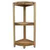 HomeRoots 33" Natural Teak Corner Shower Bench With Shelf